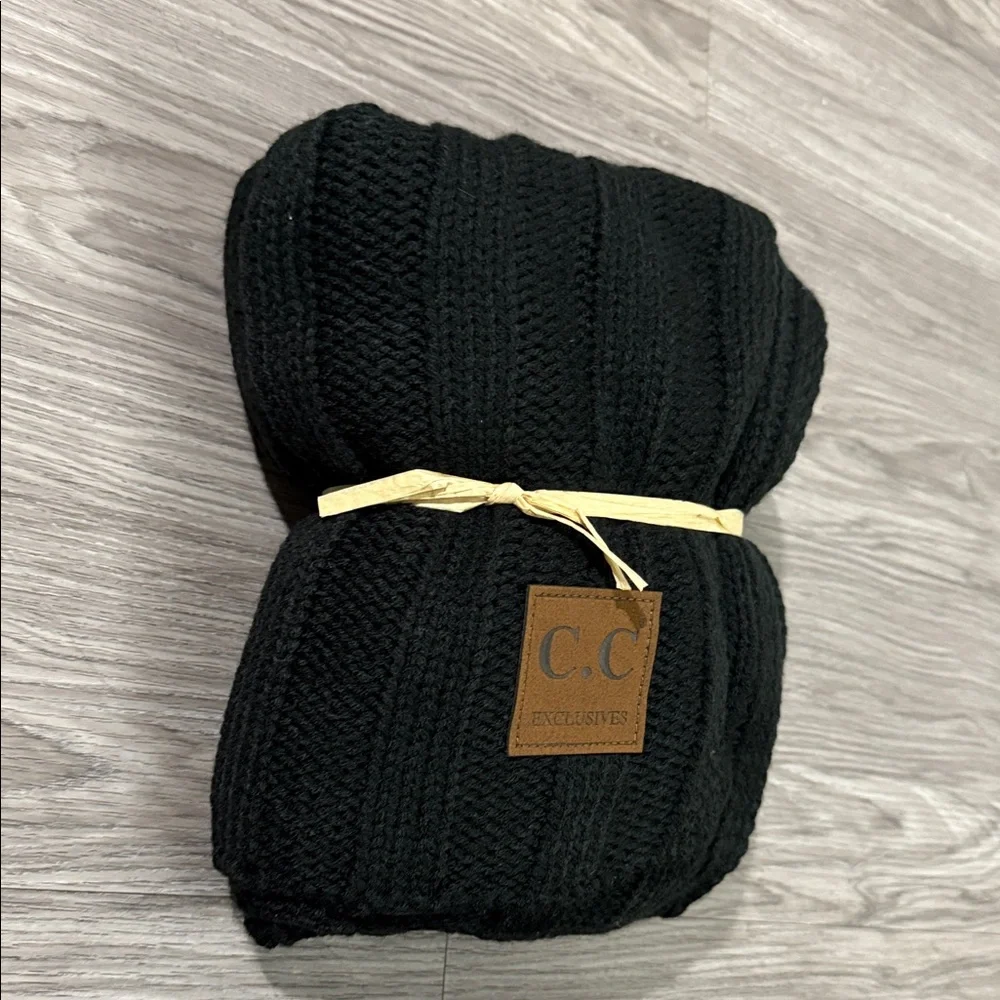 C.C Black Knit Scarf